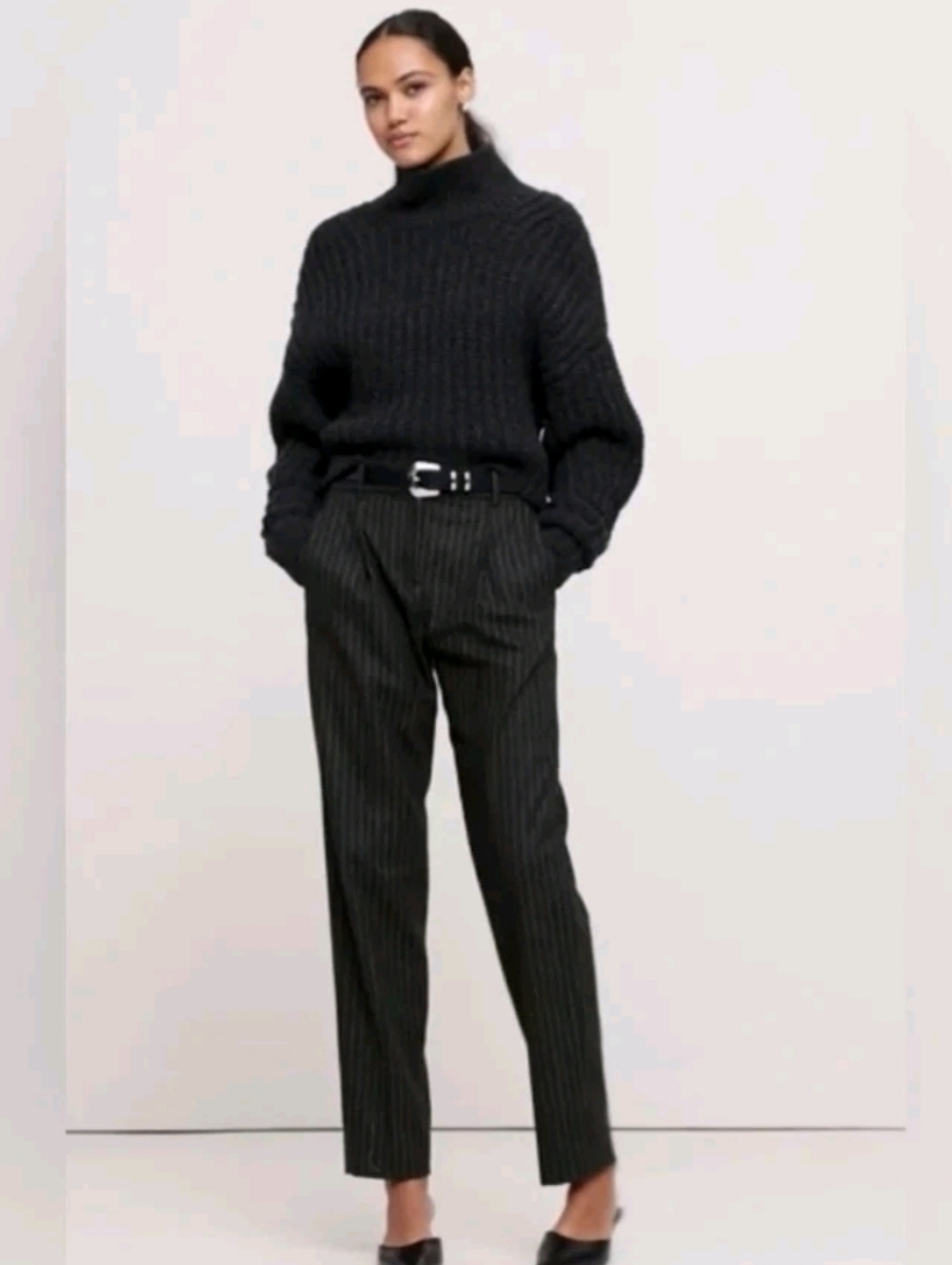 Banana Republic Flannel Highrise Pleated Pant & Vest Retail $300+ US6-aritzia